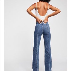 Free People slim pull on flare jean